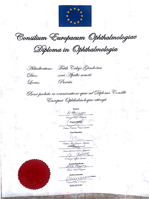 Avrupa Birliği Göz Hastalıkları Uzmanlığı Yeterlilik Belgesi (EBO)